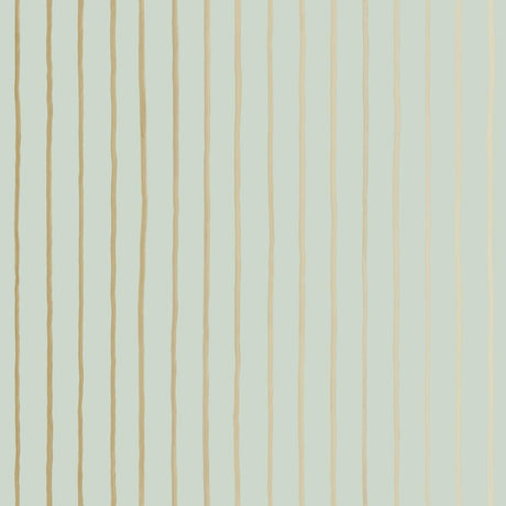 Cole & Son College Stripe Duck Egg+Gilver Wallpaper