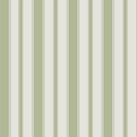 Cole & Son Cambridge Stripe Leaf Green Wallpaper