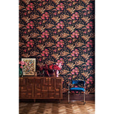 Cole & Son ROSE CERISE/B ORANGE/BLACK Wallpaper