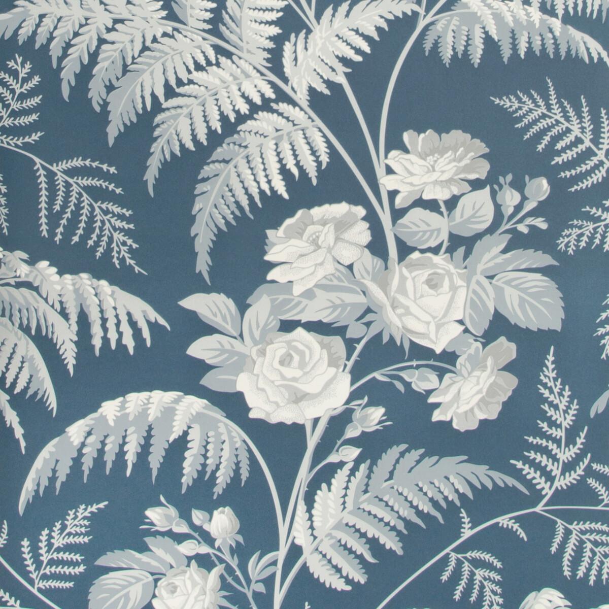 Cole & Son Rose White/Ice Blue/Denim Wallpaper