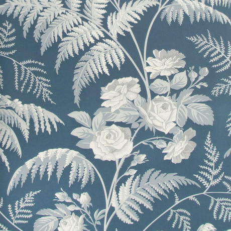Cole & Son Rose White/Ice Blue/Denim Wallpaper