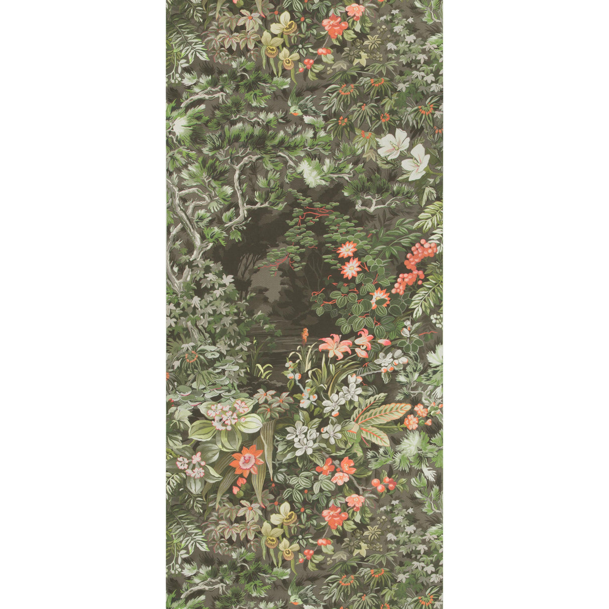 Cole & Son WOODLAND CORAL/OLIVE/CHAR Wallpaper