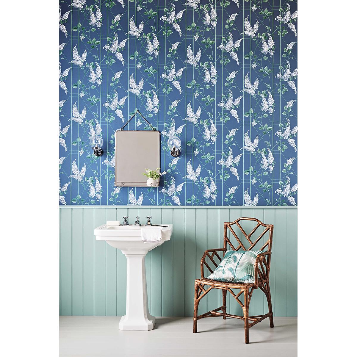 Cole & Son WISTERIA MAGENTA/GREEN/WH Wallpaper