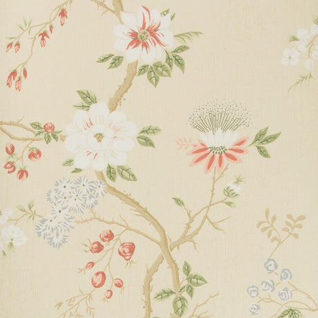 Cole & Son Camellia Coral/Sage/Butterc Wallpaper
