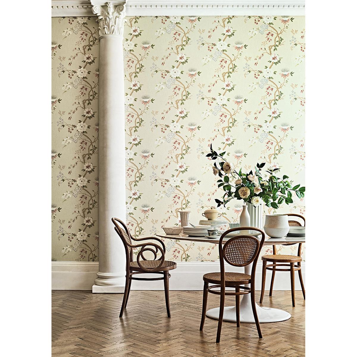 Cole & Son CAMELLIA CORAL/SAGE/BUTTERC Wallpaper