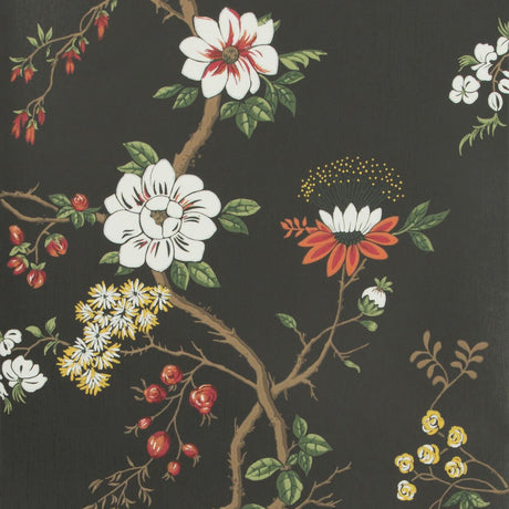 Cole & Son Camellia White/Red/Charco Wallpaper