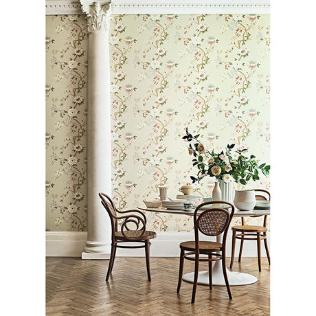 Cole & Son CAMELLIA WHITE/RED/CHARCO Wallpaper