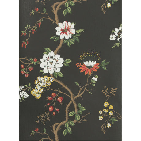Cole & Son CAMELLIA WHITE/RED/CHARCO Wallpaper
