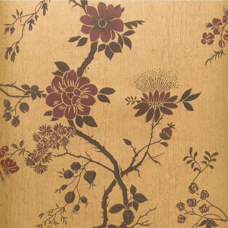 Cole & Son Camellia Crimson/Mtl Gold Wallpaper