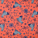 Lee Jofa ORIENTAL FISHES INDIGO Fabric