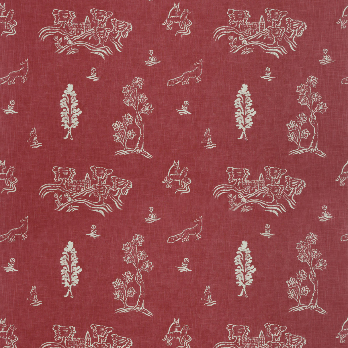 Andrew Martin FRIENDLY FOLK HUNTSMAN RED Fabric