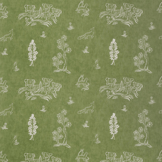 Andrew Martin FRIENDLY FOLK BASIL GREEN Fabric