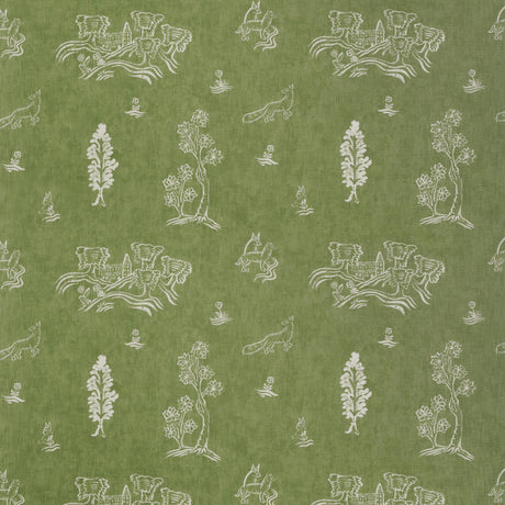 Andrew Martin FRIENDLY FOLK BASIL GREEN Fabric