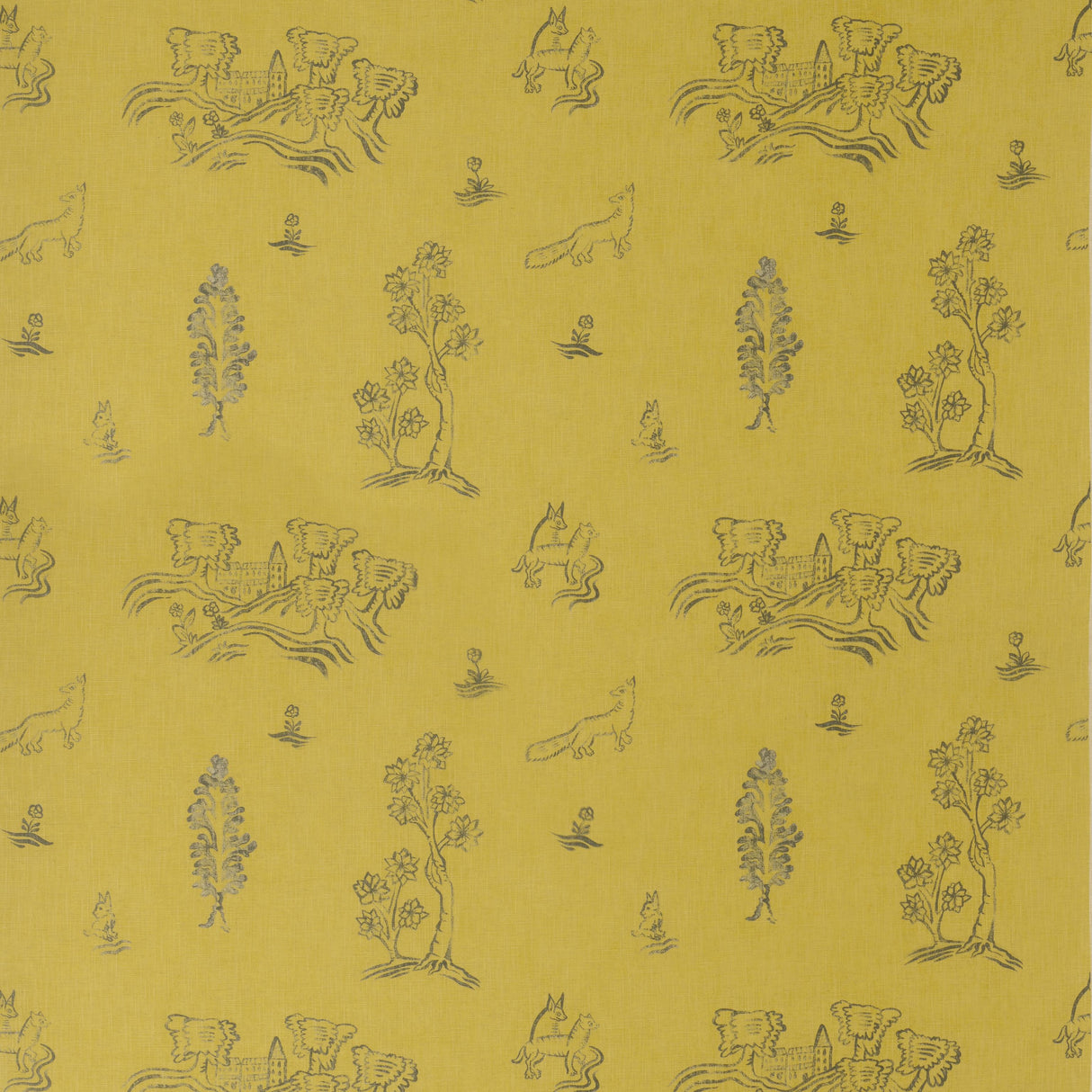 Andrew Martin FRIENDLY FOLK PROVENCAL YELLOW Fabric