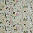 G P & J Baker ORIENTAL BIRD EMBROIDERY SILK AQUA/MULTI Fabric