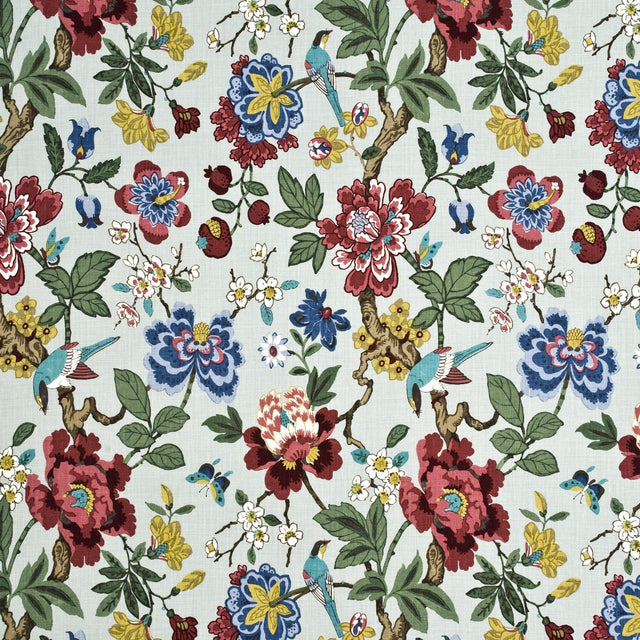 G P & J Baker PERSIAN POMEGRANATE AQUA/MULTI Fabric