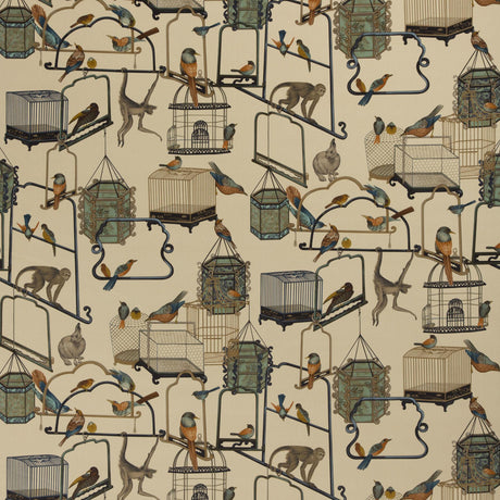 G P & J Baker MENAGERIE VELVET PARCHMENT Fabric