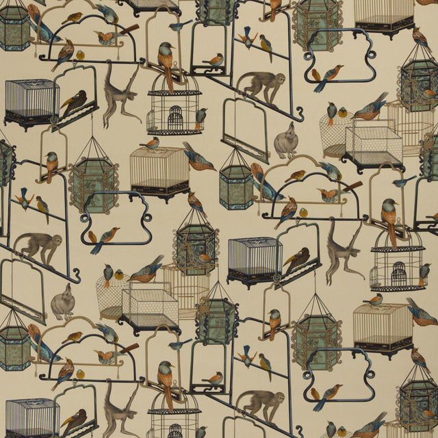 G P & J Baker MENAGERIE VELVET PARCHMENT Fabric