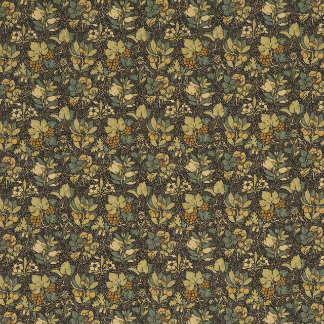 G P & J Baker MEADOW FRUIT CHARCOAL/GREEN Fabric