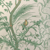 Brunschwig & Fils BIRD AND THISTLE COTTON PRINT GREEN Fabric