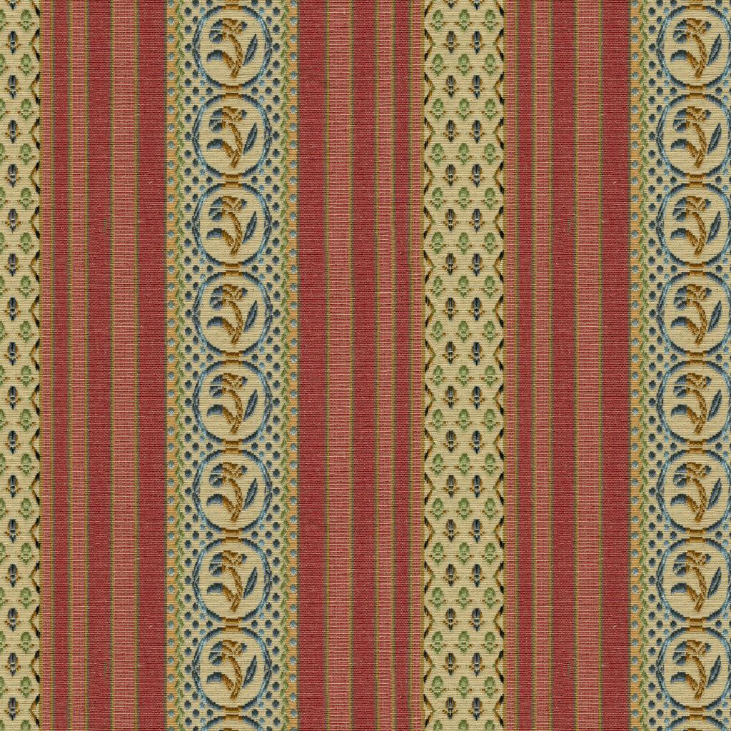Brunschwig & Fils RAYURE FLEURETTE BEGONIA Upholstery Fabric