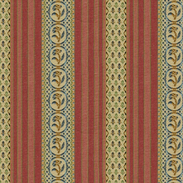 Brunschwig & Fils RAYURE FLEURETTE BEGONIA Upholstery Fabric