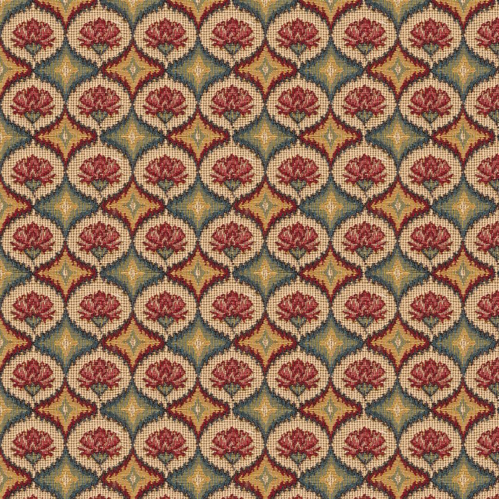 Brunschwig & Fils FABIENNE WOVEN TAPESTRY RED BLUE Upholstery Fabric