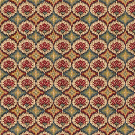 Brunschwig & Fils FABIENNE WOVEN TAPESTRY RED BLUE Upholstery Fabric