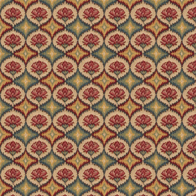 Brunschwig & Fils FABIENNE WOVEN TAPESTRY RED BLUE Upholstery Fabric