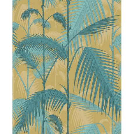 Cole & Son PALM JUNGLE COT/LIN PRINT ORCHRE/PETROL Fabric