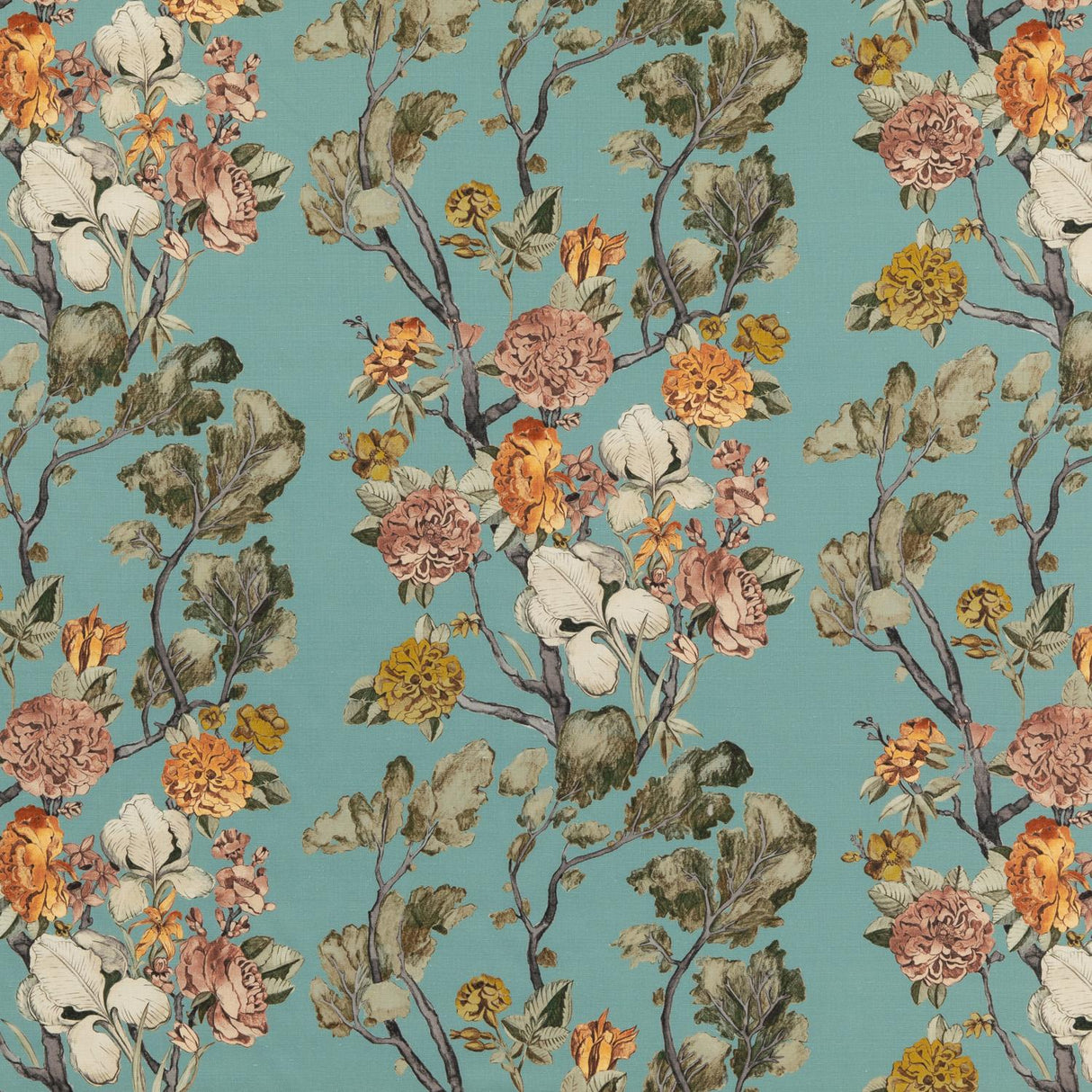 Mulberry WILD SIDE TEAL Fabric