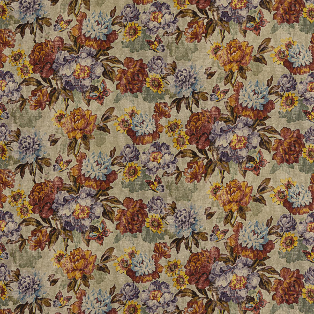 Mulberry BOTANICA RED/PLUM Fabric