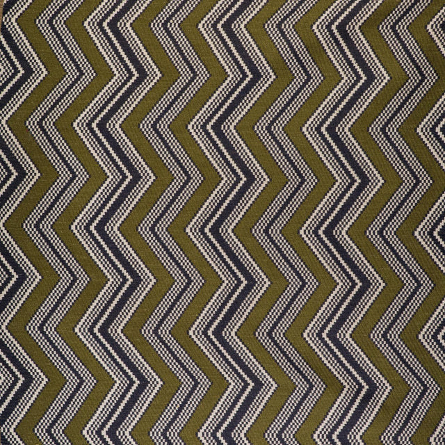 Gaston Y Daniela ZIG ZAG VERDE/NAVY Upholstery Fabric