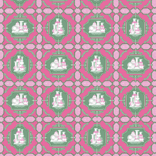Gaston Y Daniela PORCELANAS ROSA/VERDE Fabric