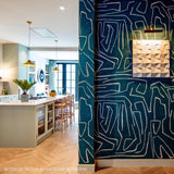 Lee Jofa GRAFFITO TEAL/PEARL Fabric