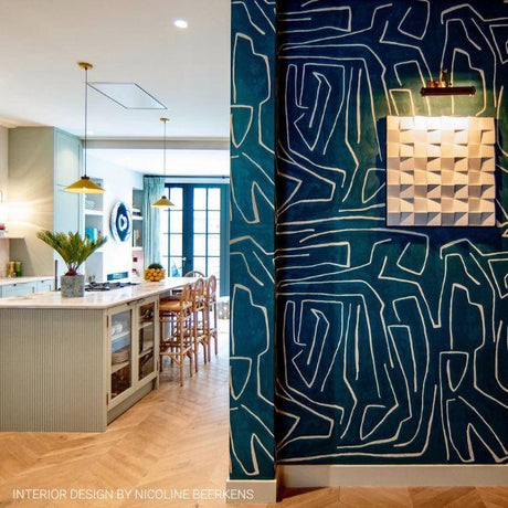 Lee Jofa GRAFFITO TEAL/PEARL Fabric