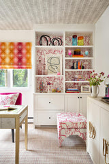 Lee Jofa HUTCH IVORY/PINK Wallpaper