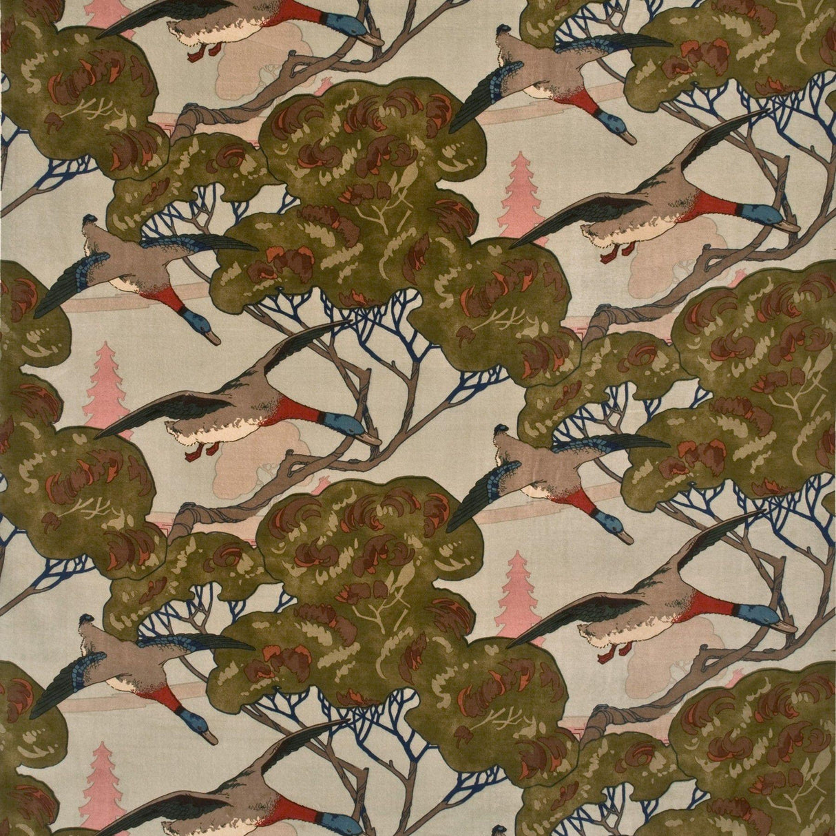 Mulberry FLYING DUCKS VELVET SKY Fabric