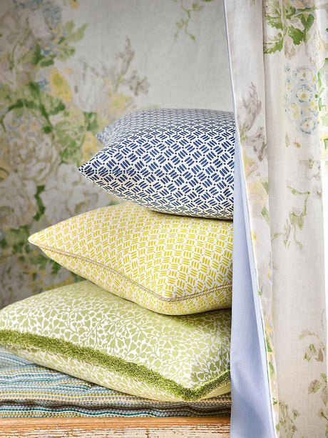 Scalamandre Dash & Dot Print Marine Fabric