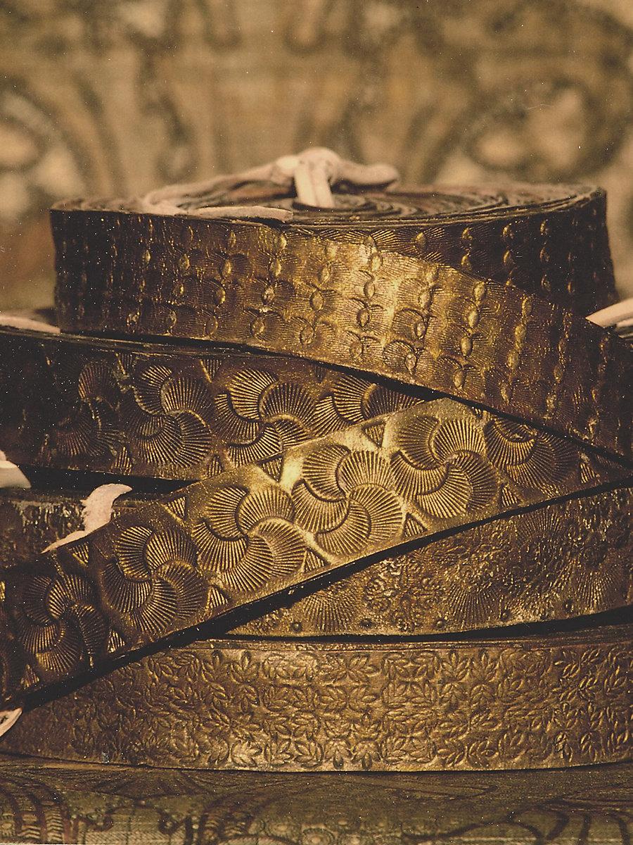Scalamandre Cuir Relief Border Bronze Fabric