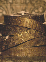 Scalamandre Cuir Relief Border Bronze Fabric