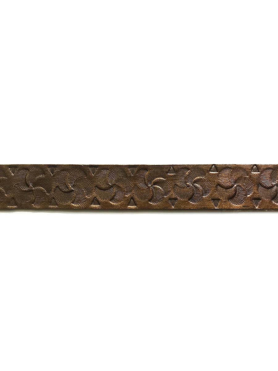 Scalamandre Cuir Scalloped Border Bronze Fabric
