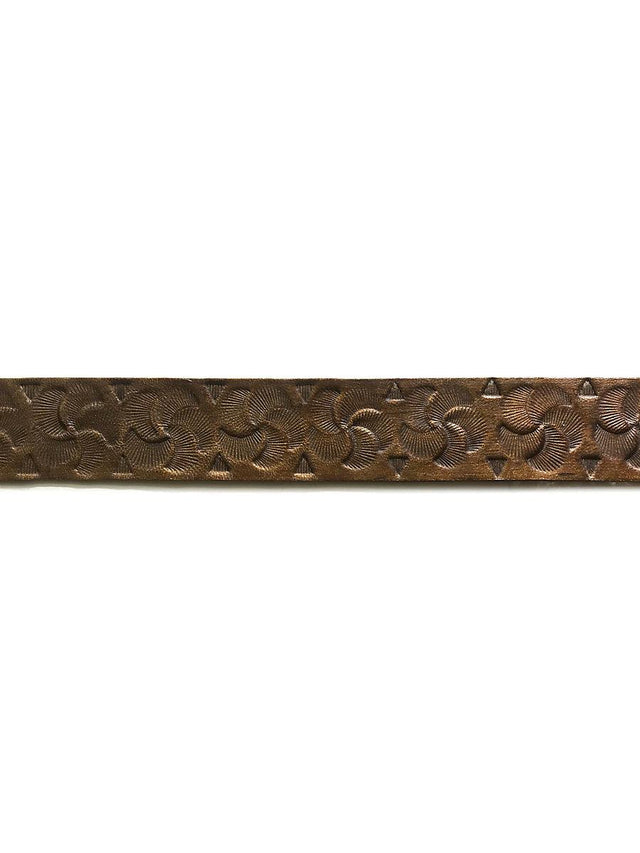Scalamandre Cuir Scalloped Border Bronze Fabric