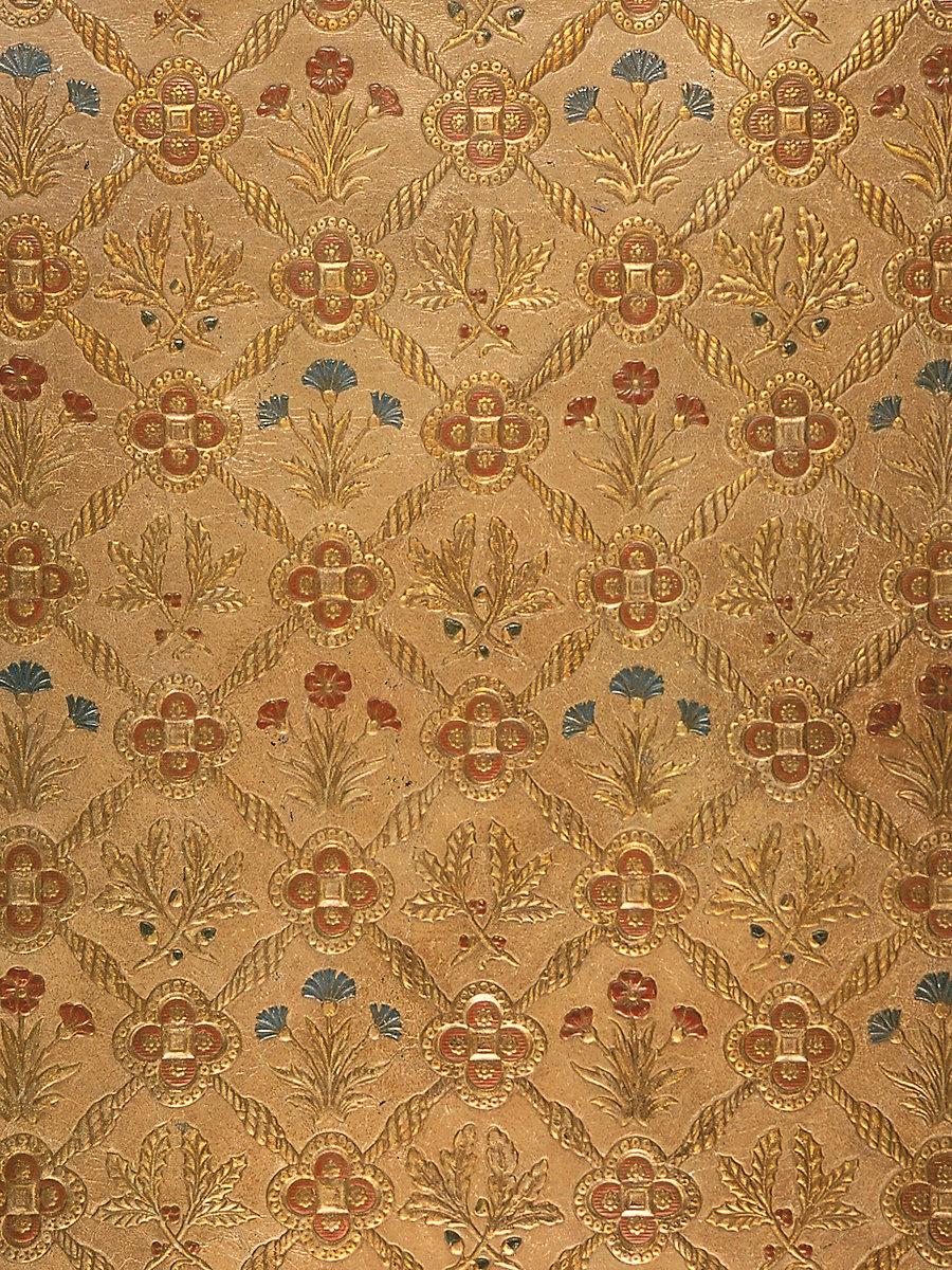 Scalamandre Cuir Chene White/Gold Fabric