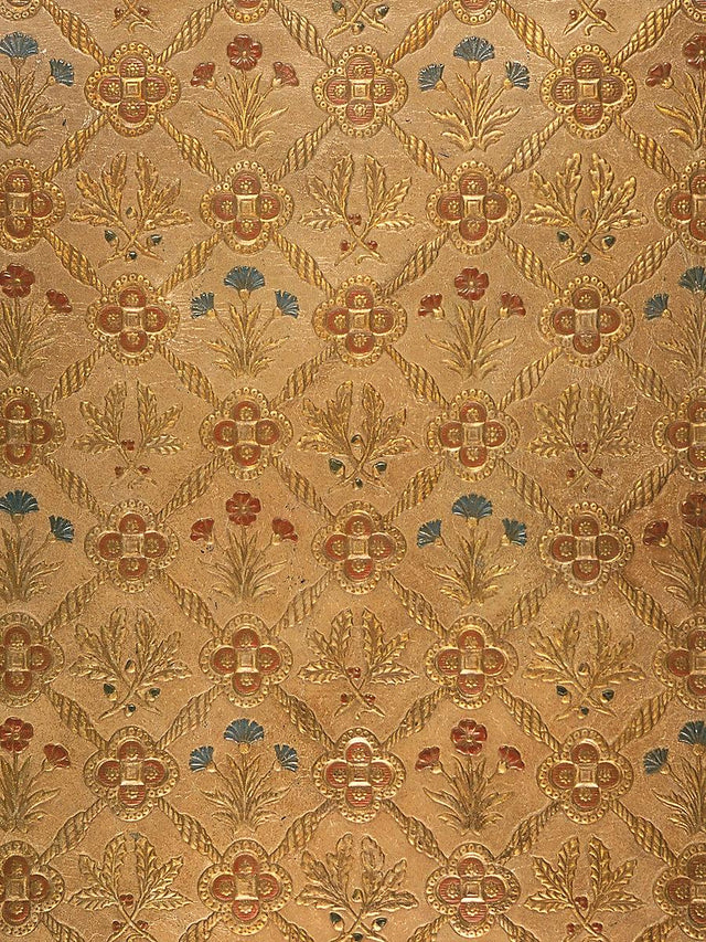 Scalamandre Cuir Chene White/Gold Fabric