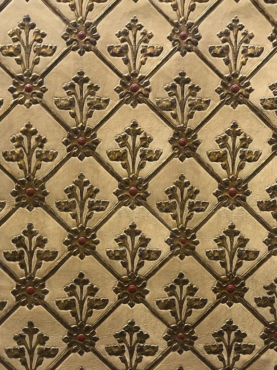 Scalamandre Cuir Resille White/Gold Fabric