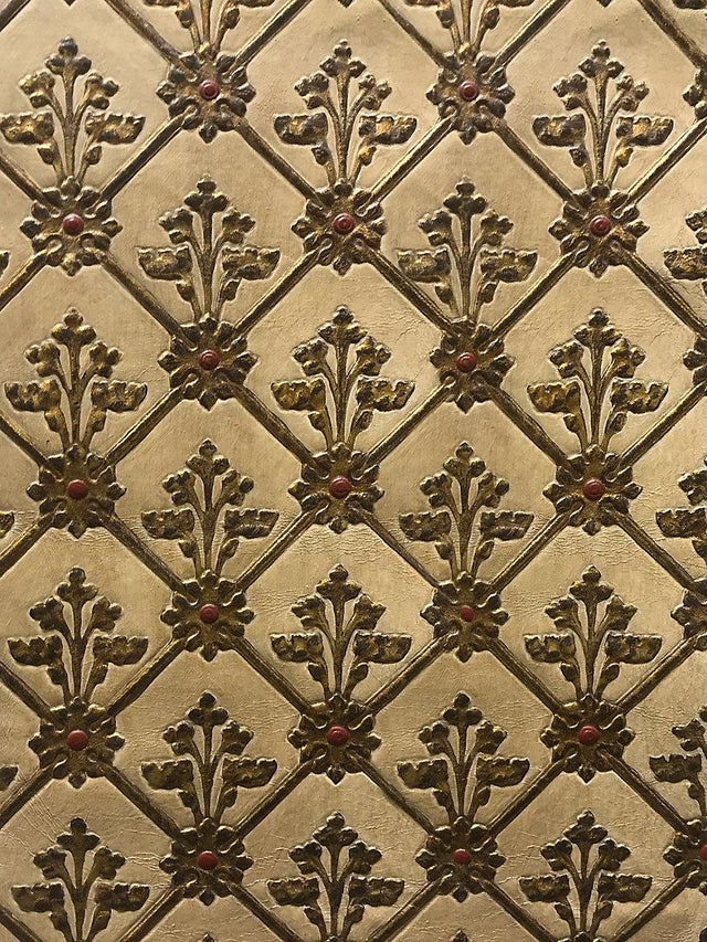 Scalamandre Cuir Resille White/Gold Fabric