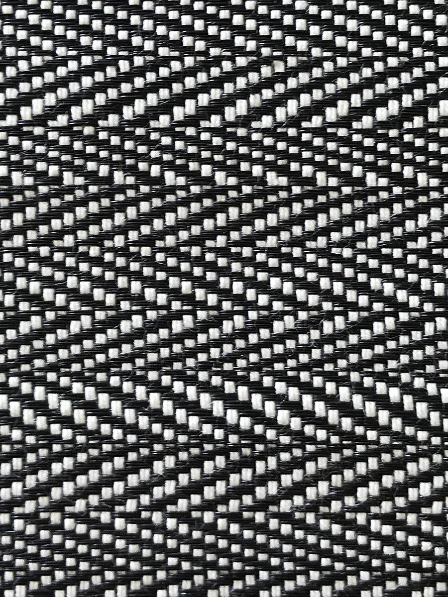 Scalamandre Milzig Herringbone | Horsehair White / Black Fabric