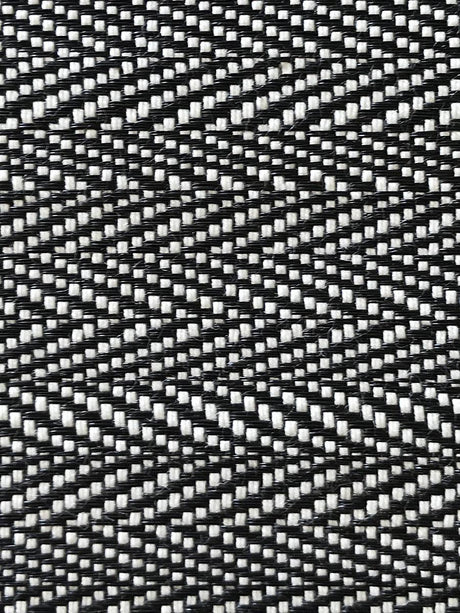 Scalamandre Milzig Herringbone | Horsehair White / Black Fabric