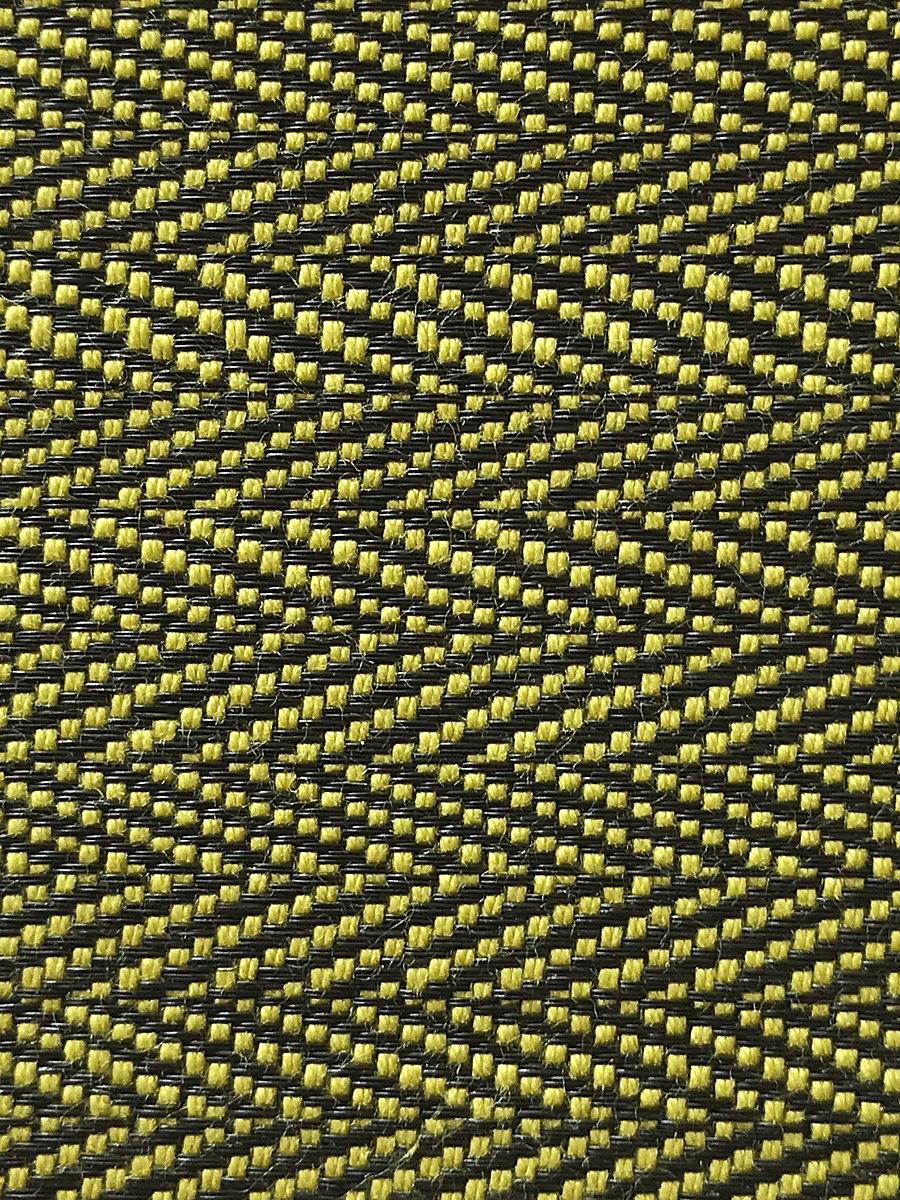 Scalamandre Milzig Herringbone | Horsehair Chartreuse / Black Fabric